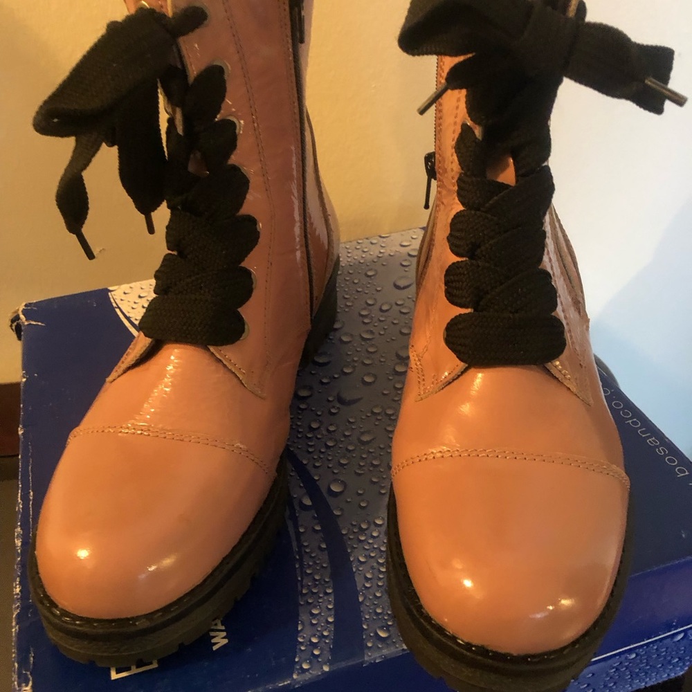 Bos.&Co. Waterproof Pink Patent Paulie Boot.  Size 42